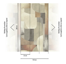 Papier peint avec des formes géométriques et les dimensions 159 cm de large et 280 cm de haut