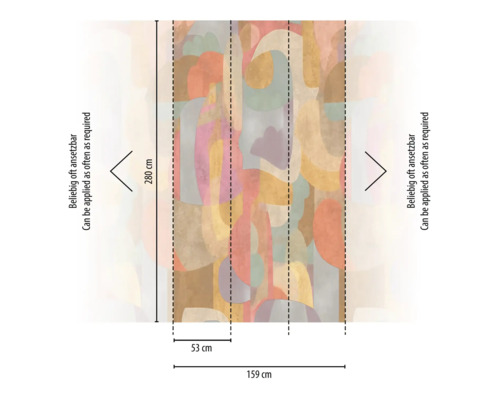 Papier peint avec motif abstrait et dimensions 280 cm x 159 cm