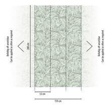 Papier peint avec motif de feuilles tropicales et dimensions