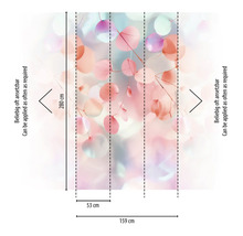 Dimensions d'un papier peint intissé avec motif de feuilles