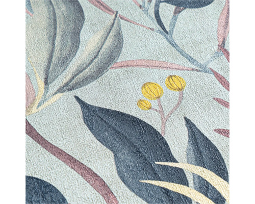 Gros plan d'un papier peint avec un motif floral