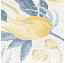 Gros plan d'un papier peint texturé avec un motif floral