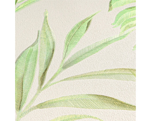 Gros plan d'un papier peint à motifs de feuilles