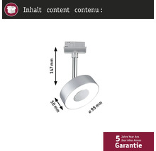 Abmessungen einer runden LED-Deckenleuchte mit den Maßen 147 mm Höhe und 98 mm Durchmesser