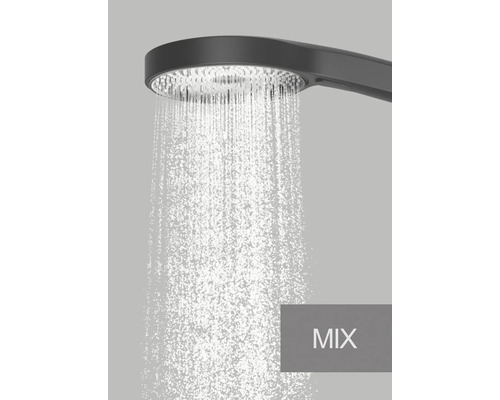 Pomme de douche avec jet d'eau en mode mixte