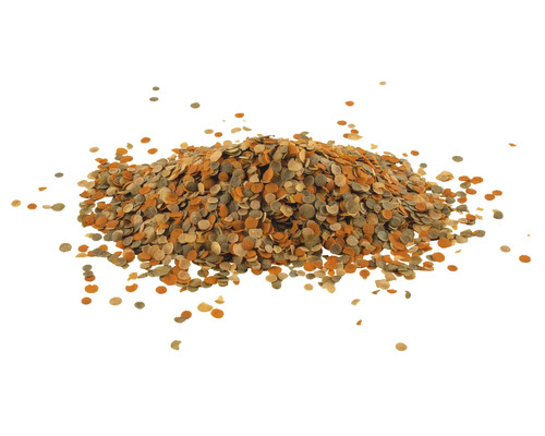 Haufen Fischfutterflocken