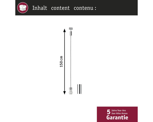 Pendelaufhängung mit einer Länge von 150 cm und 5 Jahre Garantie