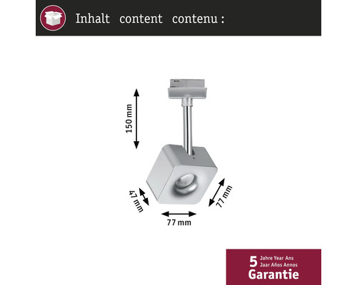 Abmessungen einer Schienenleuchte