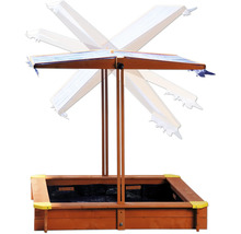 Sandkasten aus Holz mit verstellbarem Sonnendach