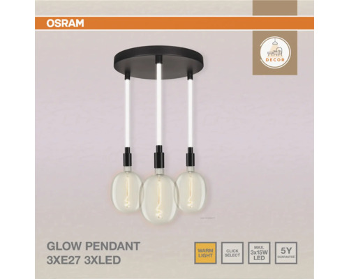 Osram Pendelleuchte mit drei Leuchten, geeignet für Dekorationszwecke