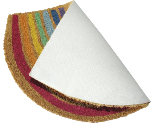 Halbrunde Fußmatte mit Streifenmuster und rutschfester Rückseite