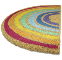 Fussmatte mit Regenbogenmuster aus Kokosfaser