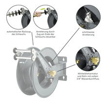 Geka Schlauchaufroller mit automatischem Rückzug und schrittweiser Arretierung