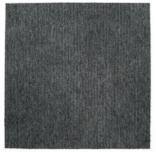 Tapis gris à structure côtelée