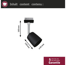 Dimensions d'un spot sur rail noir