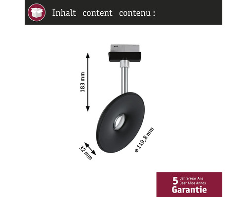 Abmessungen der schwarzen Lampe