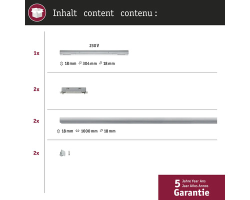 Contenu de l'emballage : éclairage et accessoires