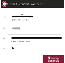 Contenu du produit avec informations sur la garantie