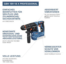 Perforateur-burineur sans fil Bosch GBH 18V-18 X Professional avec mandrin SDS-Plus