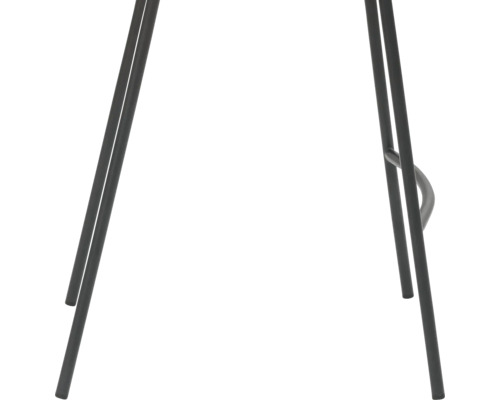 Detailaufnahme eines Barstuhls mit Metallgestell