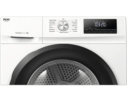 Lave-linge séchant PKM avec différents programmes et affichage numérique