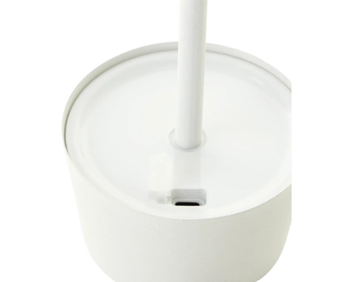 Detailansicht einer weißen Stehlampe