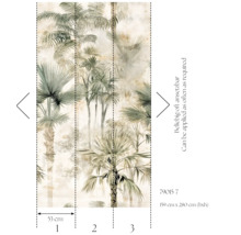 Wandbild mit Palmenmotiv, Maße 159 cm x 280 cm, beliebig oft ansetzbar
