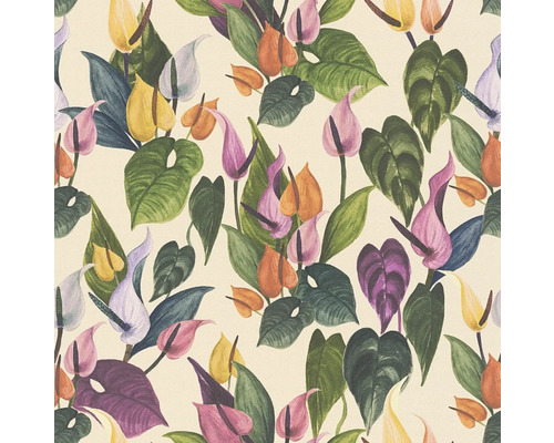 Motif homogène de fleurs et de feuilles d'anthurium