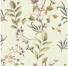 Papier peint à motifs de fleurs et de plantes