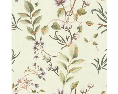 Papier peint à motifs de fleurs et de plantes