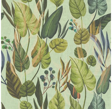 Papier peint à motifs avec motif botanique de feuilles