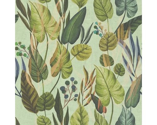 Papier peint à motifs avec motif botanique de feuilles