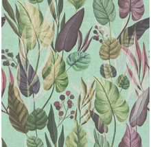 Papier peint avec motif de feuilles et de plantes tropicales