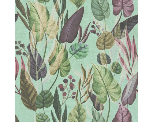 Papier peint avec motif de feuilles et de plantes tropicales