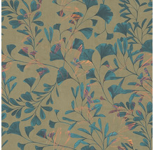 Papier peint avec motifs de ginkgo et de feuilles