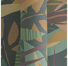 Gros plan d'un papier peint avec un motif de feuilles abstrait