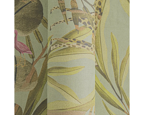 Tapetenrolle mit Blättern und Flamingos