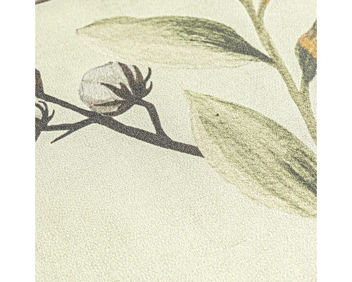 Gros plan d'un papier peint avec motif floral