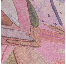 Gros plan d'un papier peint texturé rose et marron avec un motif floral