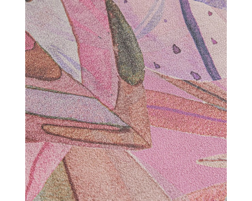 Gros plan d'un papier peint texturé rose et marron avec un motif floral