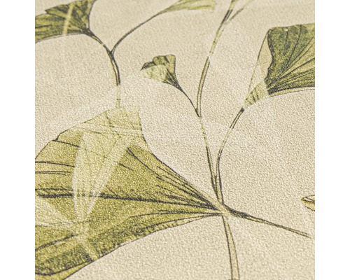 Gros plan d'un papier peint avec des motifs végétaux