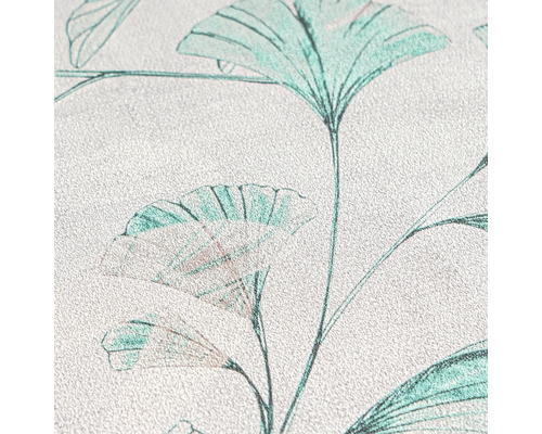 Nahaufnahme einer Tapete mit Pflanzenmuster