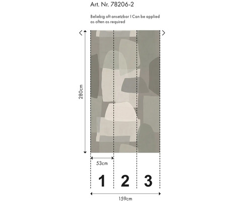 Tapete mit abstraktem Muster und Größenangaben