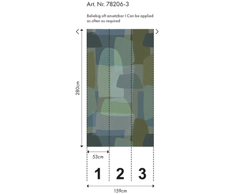 Tapete mit abstrakten Formen und Maßen
