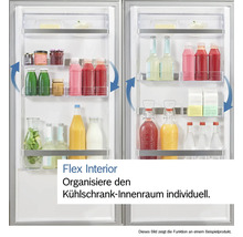 Kühlschrank mit flexiblem Innenraum zur individuellen Organisation von Lebensmitteln