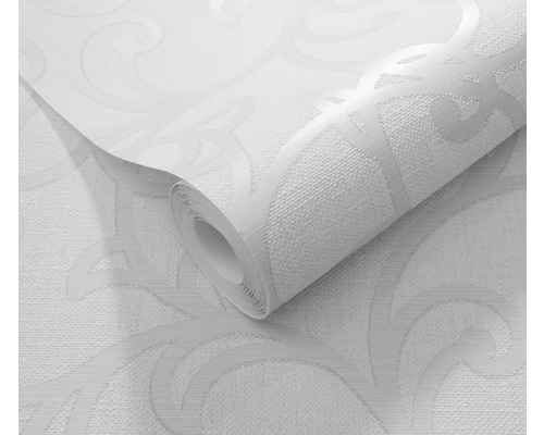 Rouleau de papier peint vinyle blanc avec motif ornemental