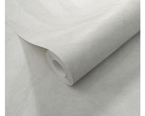 Rouleau de papier peint blanc avec motif de feuilles