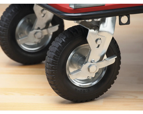 Zwei Transportwagenräder mit Feststellbremse