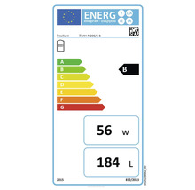 Étiquette énergétique Vaillant B, 56 watts, 184 litres