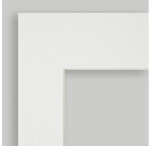 Ausschnitt eines weißen Bilderrahmenprofils